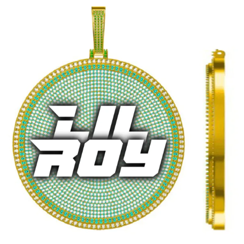 CUSTOM LETTER NECKLACE 3D BIG DISC sold by The GUU Shop