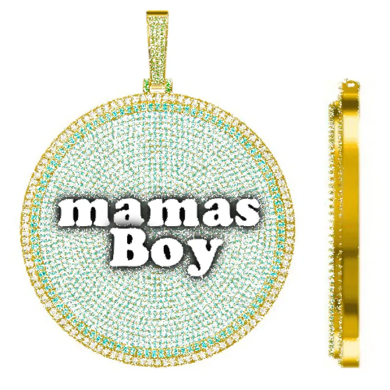 CUSTOM LETTER NECKLACE 3D BIG DISC sold by The GUU Shop