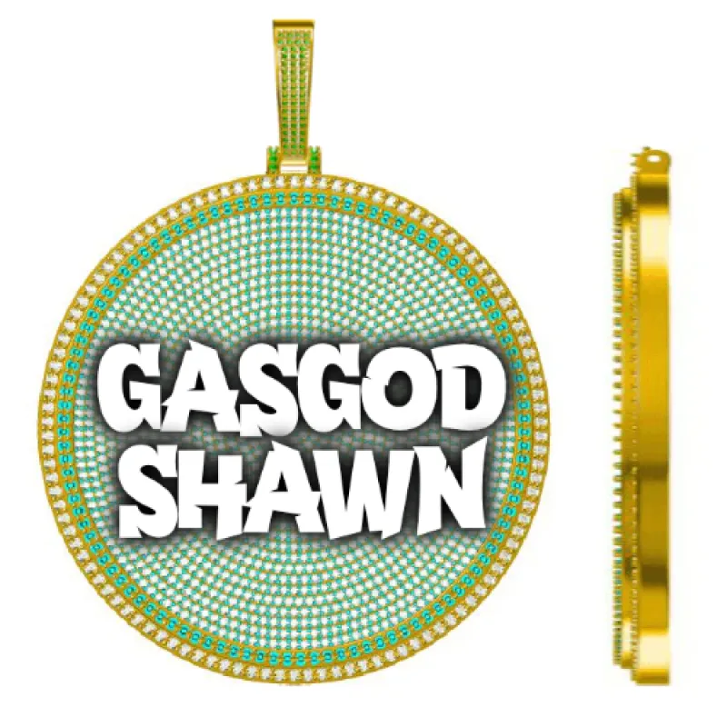 CUSTOM LETTER NECKLACE 3D BIG DISC sold by The GUU Shop