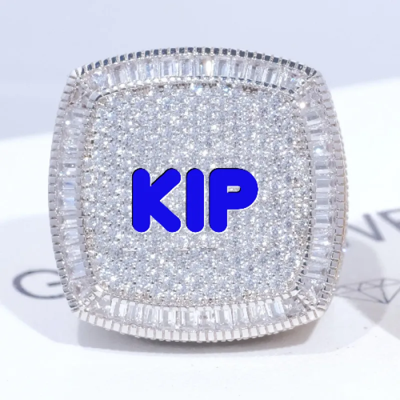 CUSTOM LETTER 3D ICED RING sold by The GUU Shop