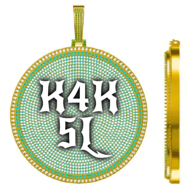 CUSTOM LETTER NECKLACE 3D BIG DISC sold by The GUU Shop