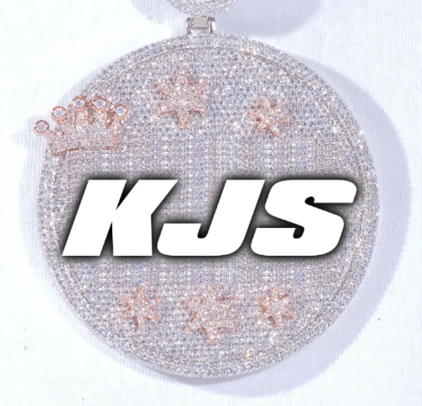 CUSTOM LETTER NECKLACE 3D BIG CROWN DISC made by The GUU Shop