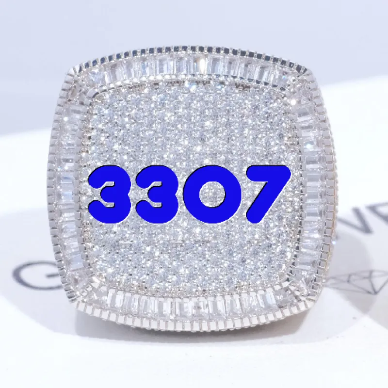 CUSTOM LETTER 3D ICED RING sold by The GUU Shop