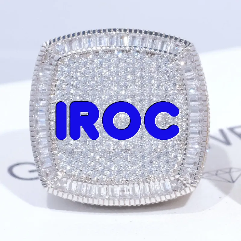 CUSTOM LETTER 3D ICED RING sold by The GUU Shop