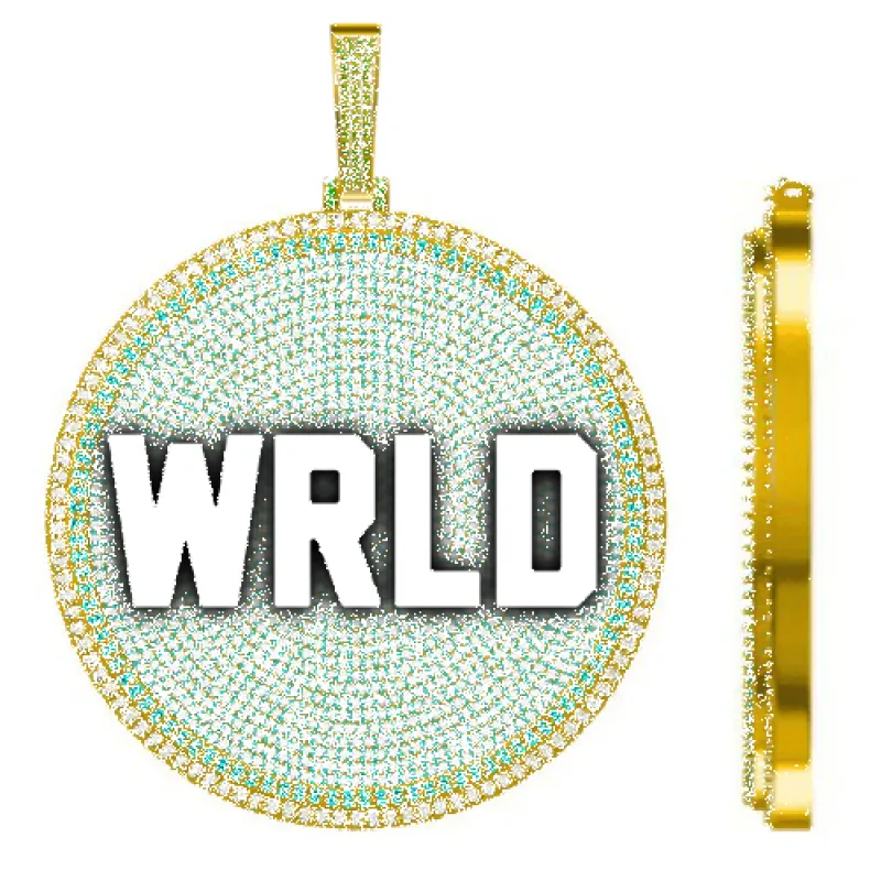 CUSTOM LETTER NECKLACE 3D BIG DISC sold by The GUU Shop