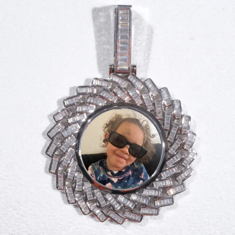 Large 3D Baguette Custom Picture Pendant sold by The GUU Shop