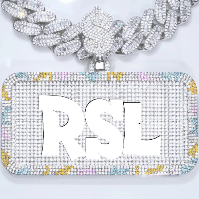 CUSTOM LETTER NECKLACE 3D COLORFUL SQUARE sold by The GUU Shop