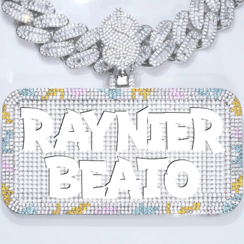 CUSTOM LETTER NECKLACE 3D COLORFUL SQUARE sold by The GUU Shop