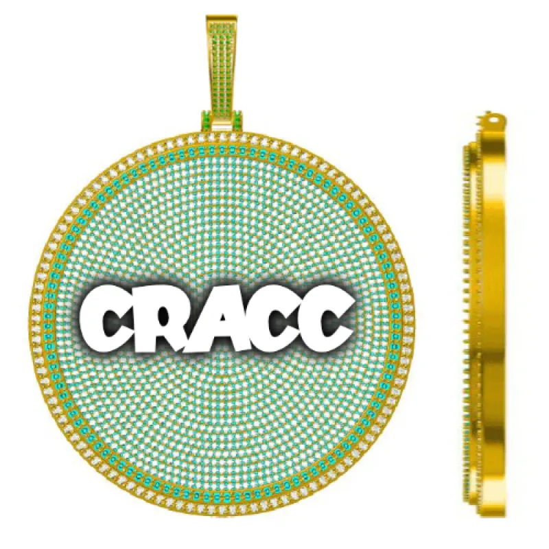 CUSTOM LETTER NECKLACE 3D BIG DISC sold by The GUU Shop