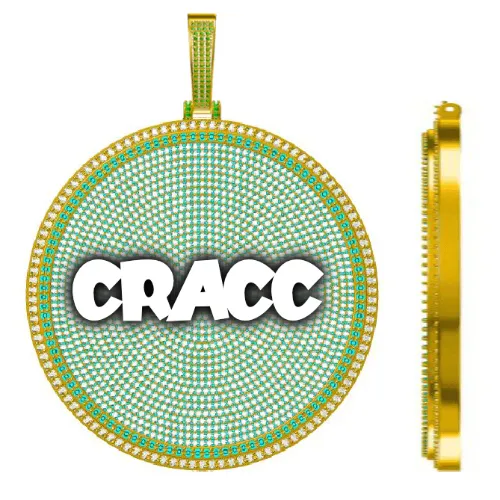 CUSTOM LETTER NECKLACE 3D BIG DISC sold by The GUU Shop