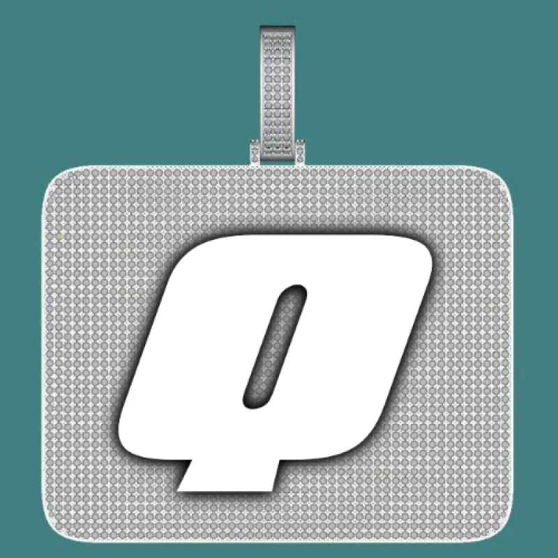 CUSTOM LETTER NECKLACE 3D BIG SQUARE sold by The GUU Shop