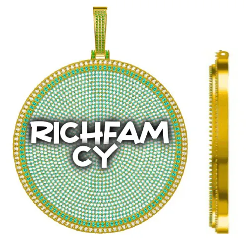 CUSTOM LETTER NECKLACE 3D BIG DISC sold by The GUU Shop