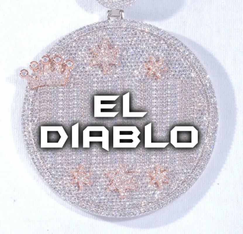 CUSTOM LETTER NECKLACE 3D BIG CROWN DISC sold by The GUU Shop