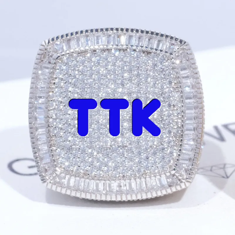 CUSTOM LETTER 3D ICED RING sold by The GUU Shop