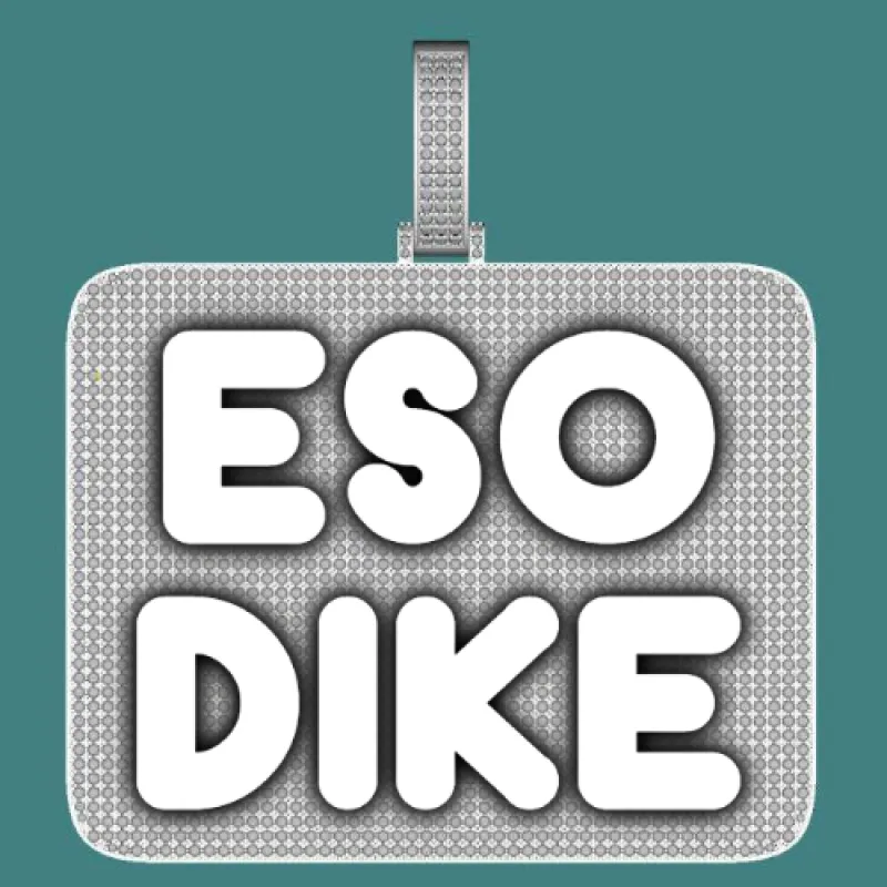 CUSTOM LETTER NECKLACE 3D BIG SQUARE sold by The GUU Shop