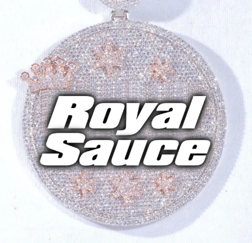 CUSTOM LETTER NECKLACE 3D BIG CROWN DISC sold by The GUU Shop