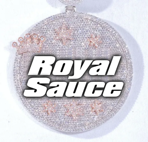 CUSTOM LETTER NECKLACE 3D BIG CROWN DISC sold by The GUU Shop