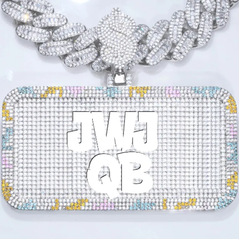 CUSTOM LETTER NECKLACE 3D COLORFUL SQUARE sold by The GUU Shop