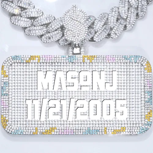 CUSTOM LETTER NECKLACE 3D COLORFUL SQUARE sold by The GUU Shop