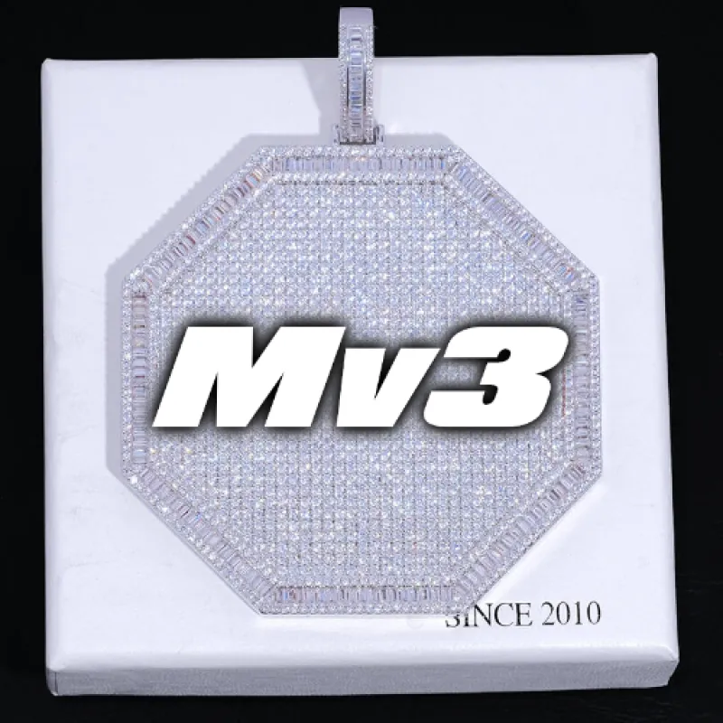 CUSTOM LETTER NECKLACE 3D BIG OCTAGON sold by The GUU Shop