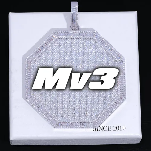 CUSTOM LETTER NECKLACE 3D BIG OCTAGON sold by The GUU Shop