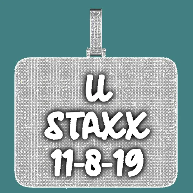 CUSTOM LETTER NECKLACE 3D BIG SQUARE sold by The GUU Shop