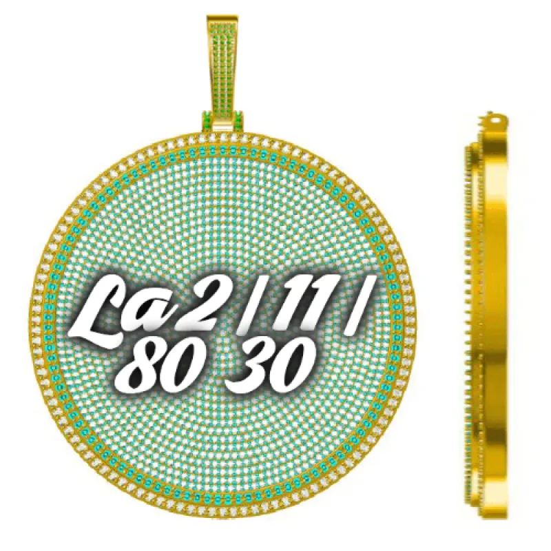 CUSTOM LETTER NECKLACE 3D BIG DISC sold by The GUU Shop