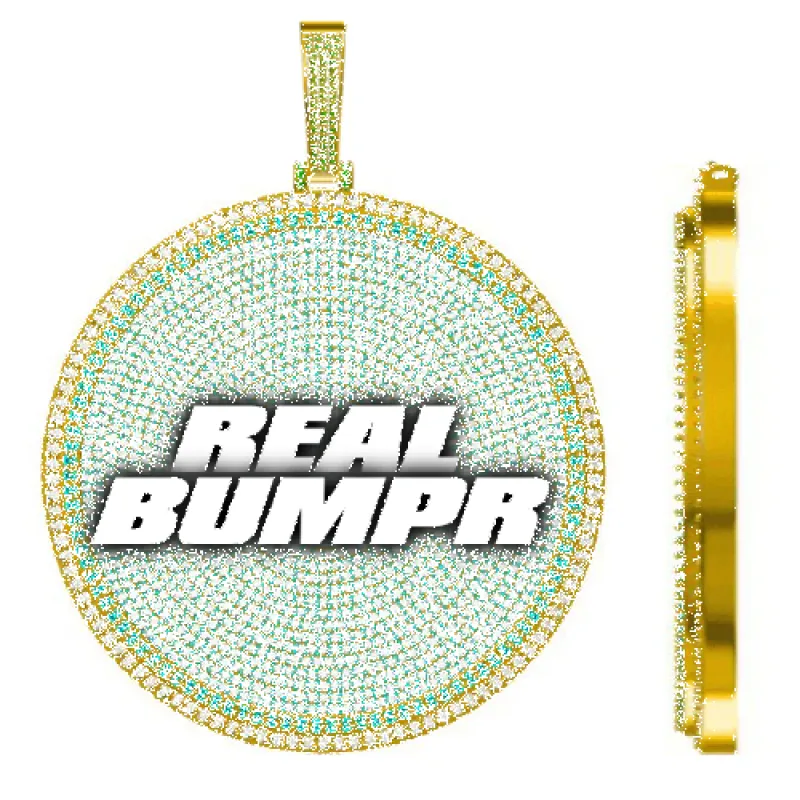 CUSTOM LETTER NECKLACE 3D BIG DISC sold by The GUU Shop