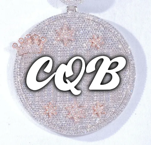 CUSTOM LETTER NECKLACE 3D BIG CROWN DISC sold by The GUU Shop