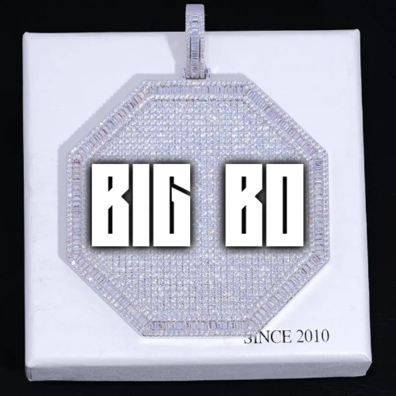 CUSTOM LETTER NECKLACE 3D BIG OCTAGON sold by The GUU Shop