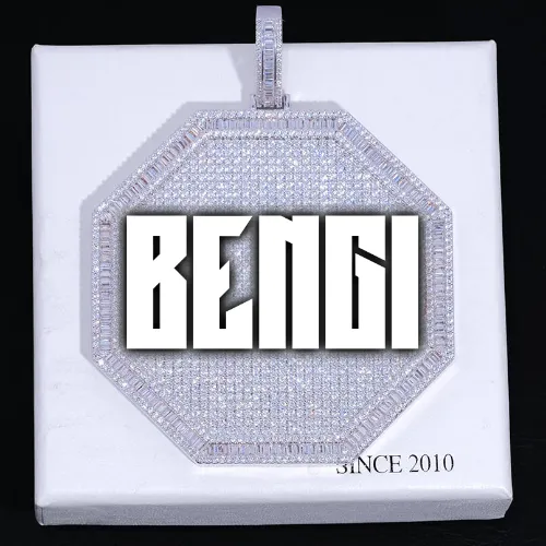 CUSTOM LETTER NECKLACE 3D BIG OCTAGON sold by The GUU Shop