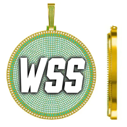 CUSTOM LETTER NECKLACE 3D BIG DISC sold by The GUU Shop