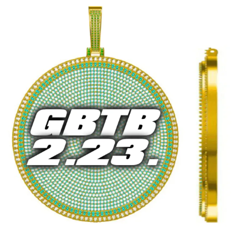 CUSTOM LETTER NECKLACE 3D BIG DISC sold by The GUU Shop