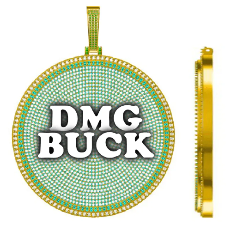 CUSTOM LETTER NECKLACE 3D BIG DISC sold by The GUU Shop