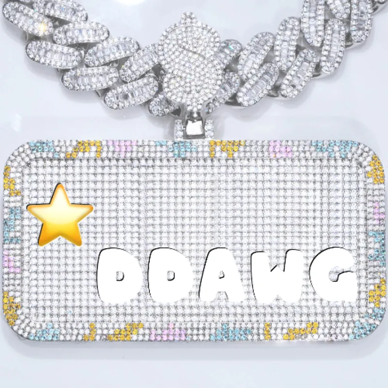 CUSTOM LETTER NECKLACE 3D COLORFUL SQUARE sold by The GUU Shop