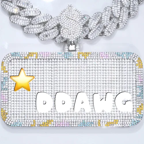 CUSTOM LETTER NECKLACE 3D COLORFUL SQUARE sold by The GUU Shop