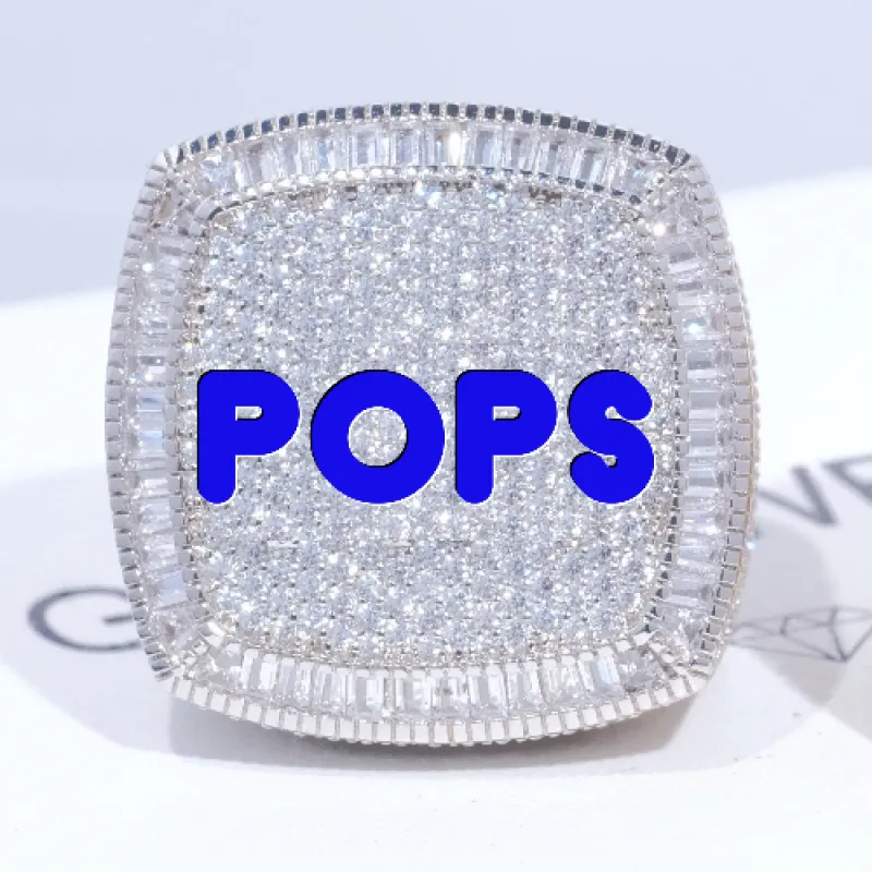 CUSTOM LETTER 3D ICED RING sold by The GUU Shop