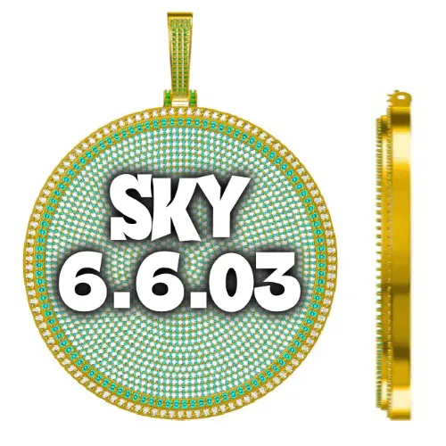 CUSTOM LETTER NECKLACE 3D BIG DISC sold by The GUU Shop