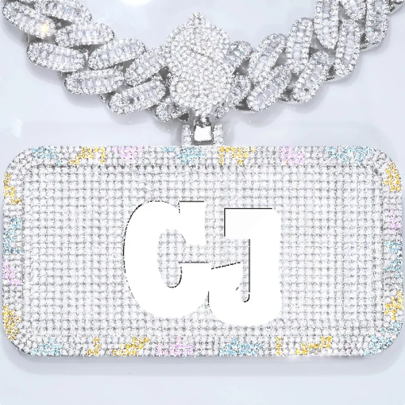 CUSTOM LETTER NECKLACE 3D COLORFUL SQUARE sold by The GUU Shop