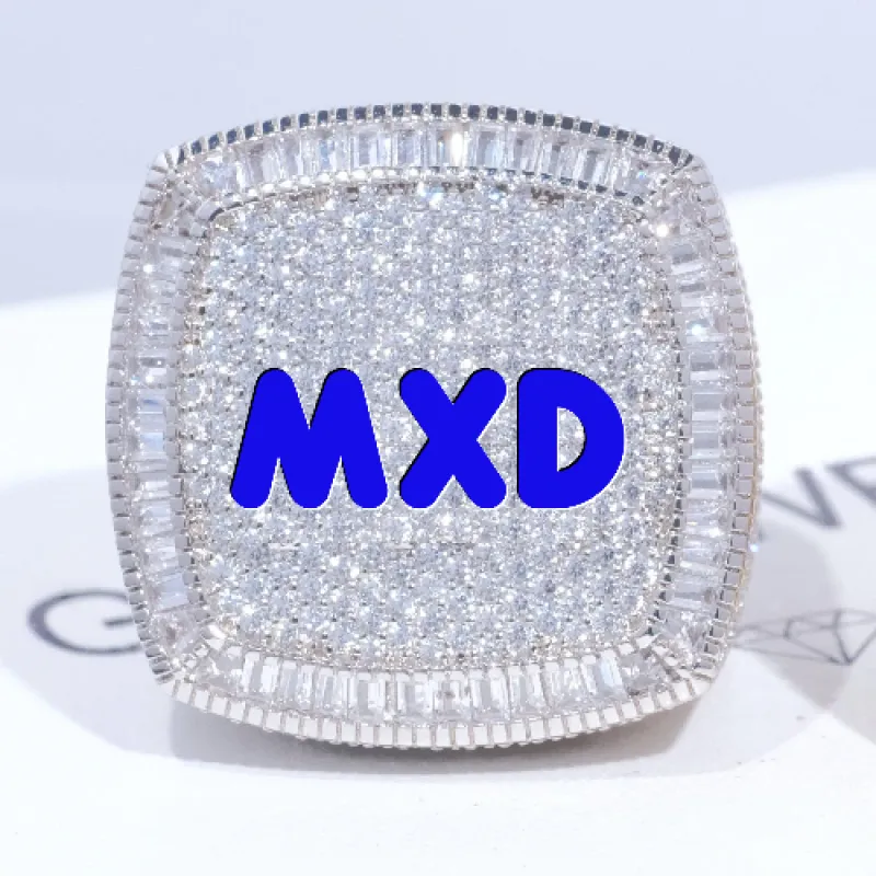 CUSTOM LETTER 3D ICED RING sold by The GUU Shop