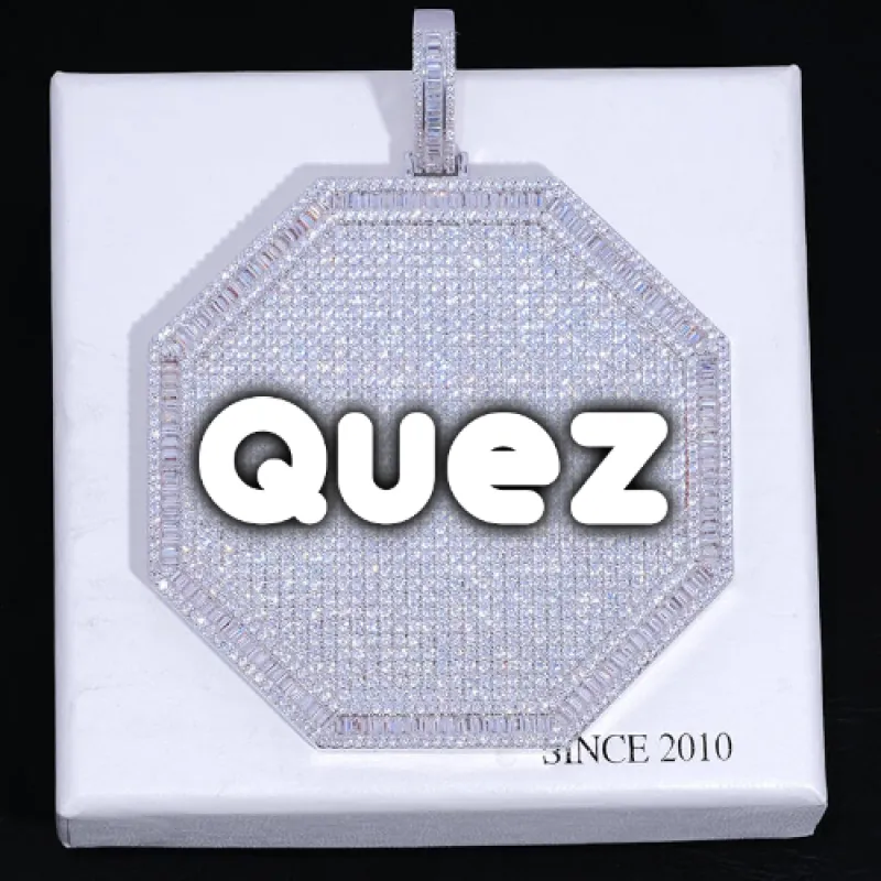 CUSTOM LETTER NECKLACE 3D BIG OCTAGON sold by The GUU Shop