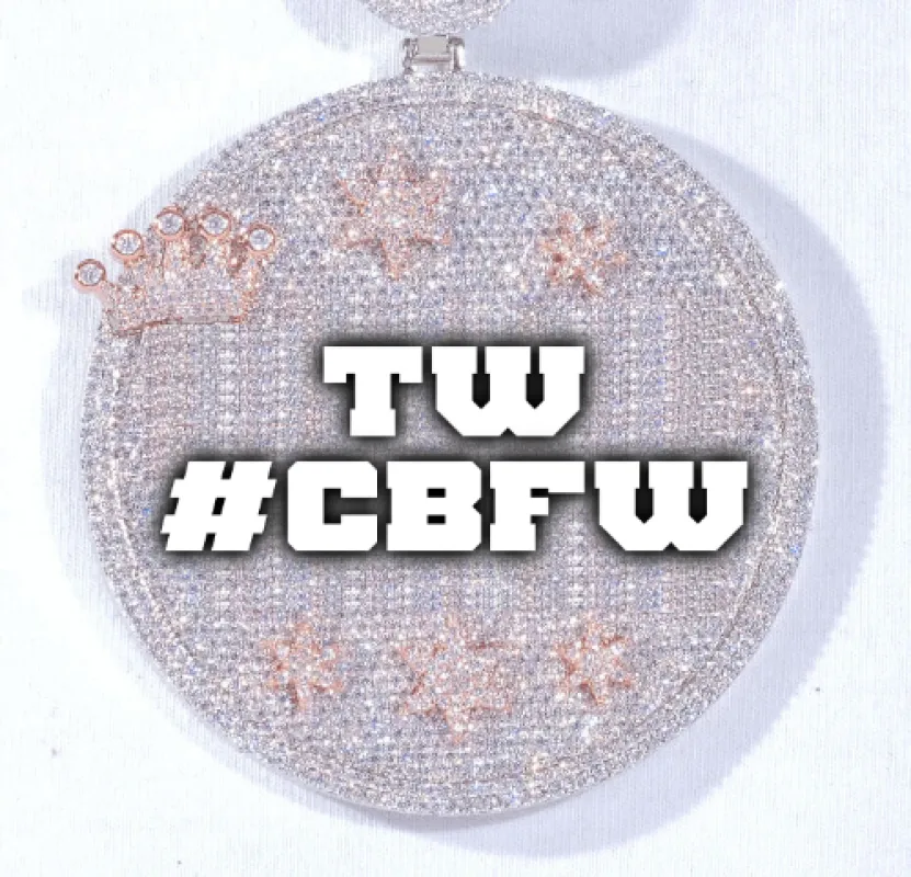 CUSTOM LETTER NECKLACE 3D BIG CROWN DISC sold by The GUU Shop