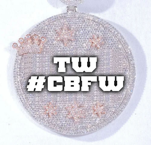 CUSTOM LETTER NECKLACE 3D BIG CROWN DISC sold by The GUU Shop