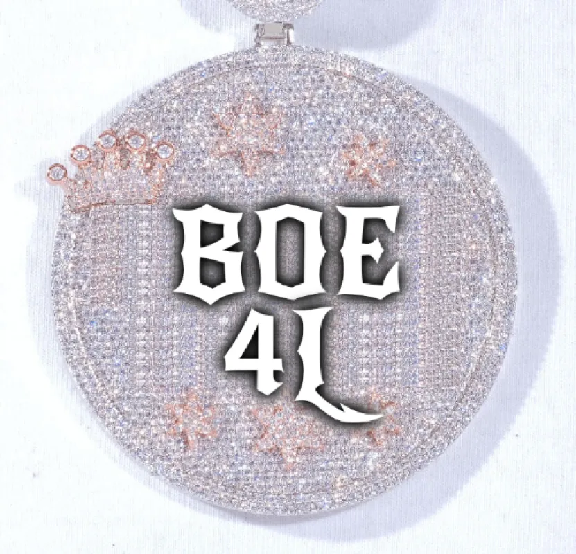 CUSTOM LETTER NECKLACE 3D BIG CROWN DISC sold by The GUU Shop