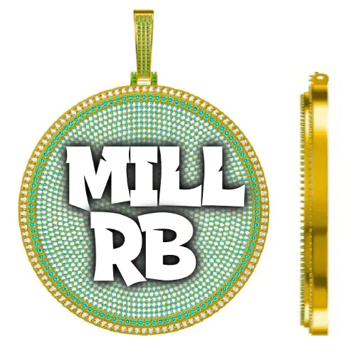 CUSTOM LETTER NECKLACE 3D BIG DISC sold by The GUU Shop