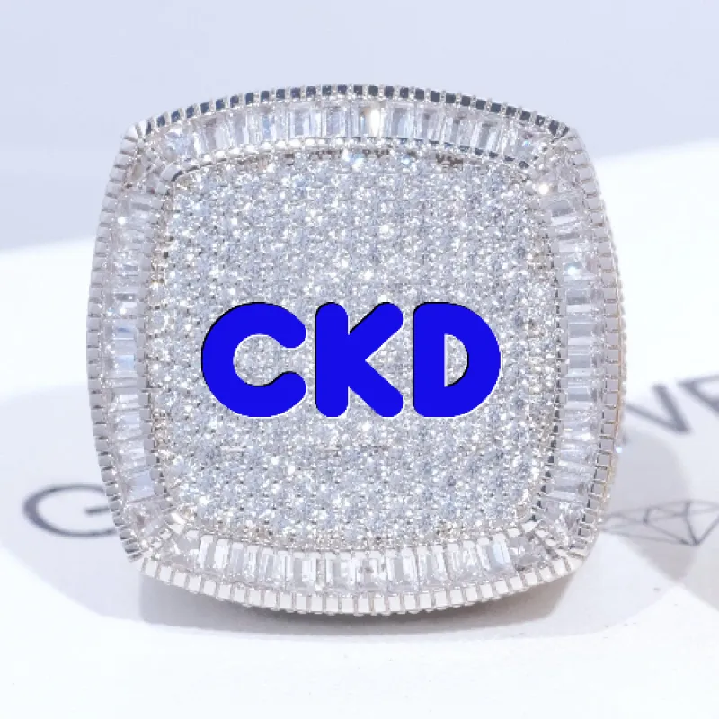 CUSTOM LETTER 3D ICED RING sold by The GUU Shop