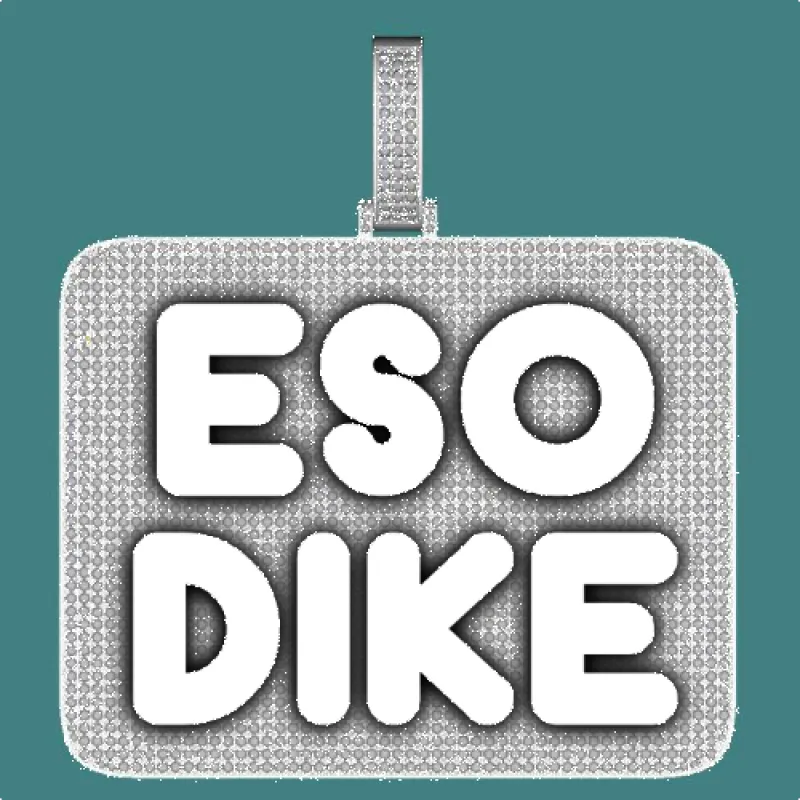 CUSTOM LETTER NECKLACE 3D BIG SQUARE sold by The GUU Shop