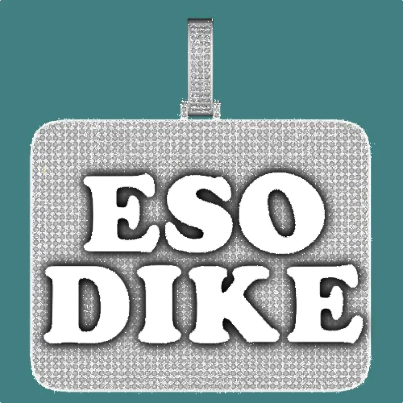 CUSTOM LETTER NECKLACE 3D BIG SQUARE sold by The GUU Shop