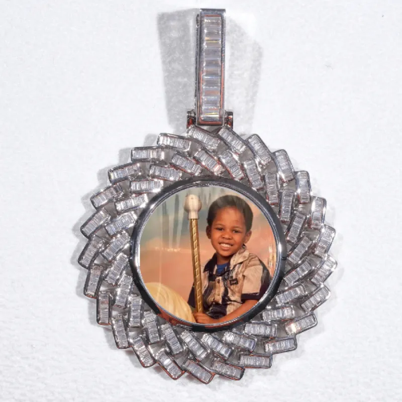 Large 3D Baguette Custom Picture Pendant sold by The GUU Shop