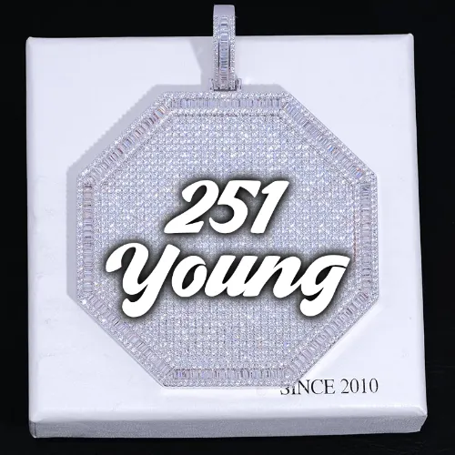 CUSTOM LETTER NECKLACE 3D BIG OCTAGON sold by The GUU Shop